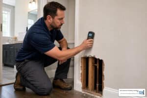 how to detect a water leak behind walls